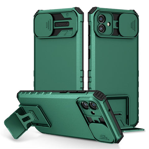 For Samsung Galaxy A06 4G / 5G Case Camera Slider PC + TPU Phone Cover with Kickstand
