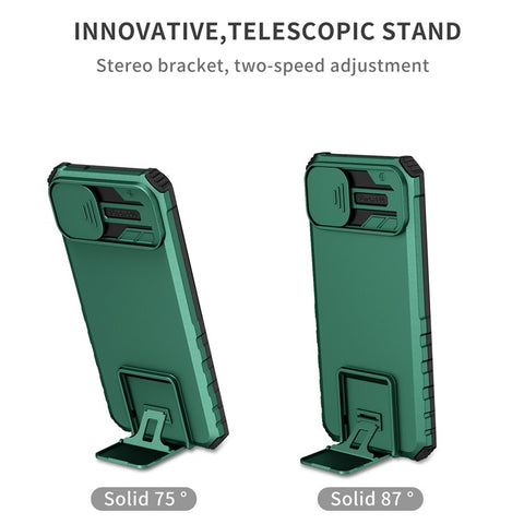 For Samsung Galaxy A06 4G / 5G Case Camera Slider PC + TPU Phone Cover with Kickstand