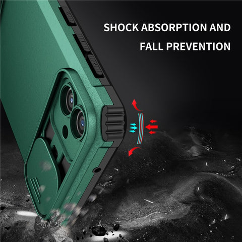 For Samsung Galaxy A06 4G / 5G Case Camera Slider PC + TPU Phone Cover with Kickstand