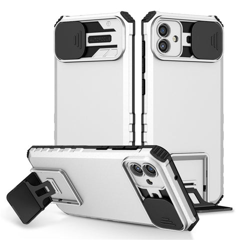 For Samsung Galaxy A06 4G / 5G Case Camera Slider PC + TPU Phone Cover with Kickstand