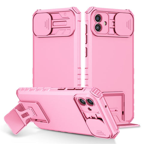 For Samsung Galaxy A06 4G / 5G Case Camera Slider PC + TPU Phone Cover with Kickstand