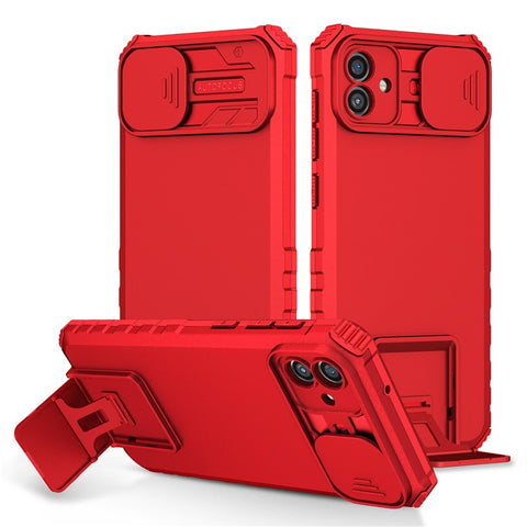 For Samsung Galaxy A06 4G / 5G Case Camera Slider PC + TPU Phone Cover with Kickstand