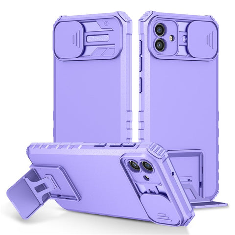 For Samsung Galaxy A06 4G / 5G Case Camera Slider PC + TPU Phone Cover with Kickstand