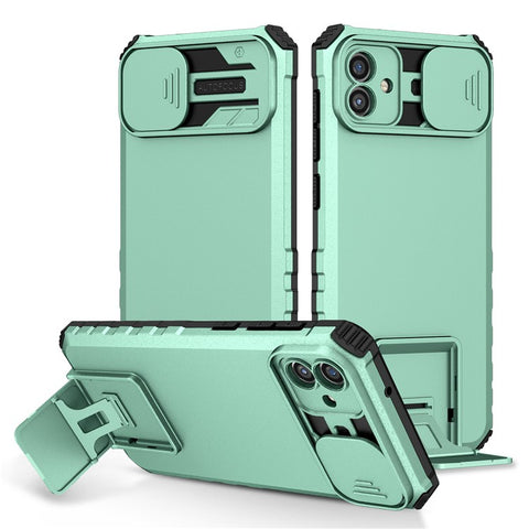 For Samsung Galaxy A06 4G / 5G Case Camera Slider PC + TPU Phone Cover with Kickstand