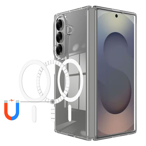 For Samsung Galaxy Z Fold7 5G Clear Phone Case Magnetic Case TPU+Acrylic Back Cover