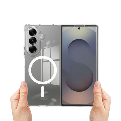 For Samsung Galaxy Z Fold7 5G Clear Phone Case Magnetic Case TPU+Acrylic Back Cover