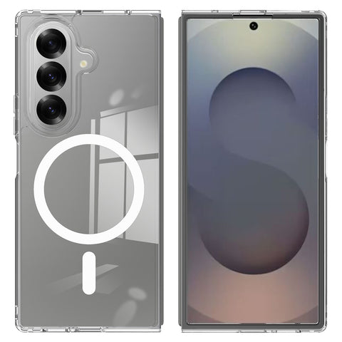 For Samsung Galaxy Z Fold7 5G Clear Phone Case Magnetic Case TPU+Acrylic Back Cover