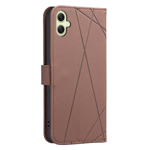 BINFEN COLOR For Samsung Galaxy A06 5G / Galaxy A06 4G Case  BF35 Geometry Imprinted Leather Phone Cover RFID Blocking Wallet Stand