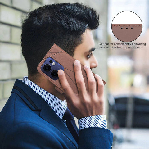 BINFEN COLOR For Oppo Reno13 F 5G (Reno 13 FS 5G) / 4G Case  BF35 Geometry Imprinted Leather Phone Cover RFID Blocking Wallet Stand