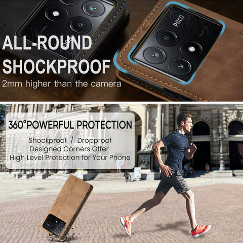 For Xiaomi Redmi K70E 5G / Xiaomi Poco X6 Pro 5G Wallet Case CASEME 013 Series PU Leather Phone Cover Stand