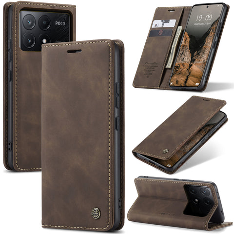 For Xiaomi Redmi K70E 5G / Xiaomi Poco X6 Pro 5G Wallet Case CASEME 013 Series PU Leather Phone Cover Stand