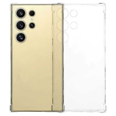 For Samsung Galaxy S23 Ultra TPU Case WANLONFENG WL3 Series 1.5mm Phone Cover with 2Pcs Tempered Glass Films