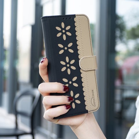 BINFEN COLOR For Motorola Edge 40 Neo 5G Leather Case  BF36 Floral Pattern Phone Cover RFID Blocking Wallet Stand