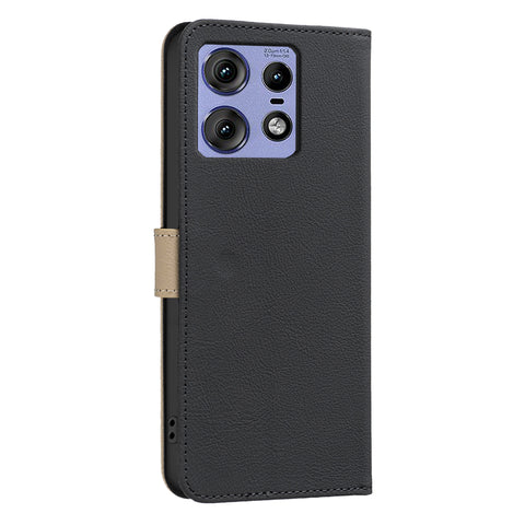 BINFEN COLOR For Motorola Edge 50 Pro 5G Leather Case  BF36 Floral Pattern Phone Cover RFID Blocking Wallet Stand