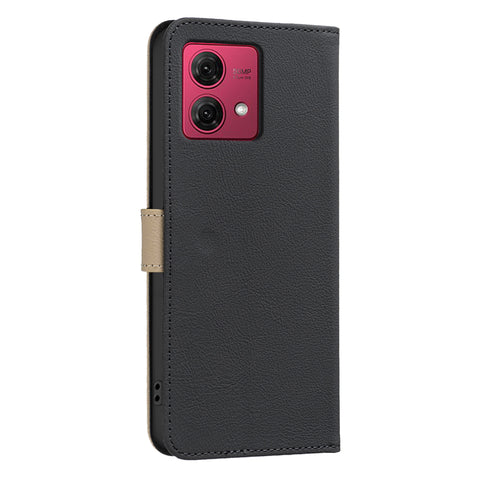 BINFEN COLOR For Motorola Moto G84 5G Leather Case  BF36 Floral Pattern Phone Cover RFID Blocking Wallet Stand