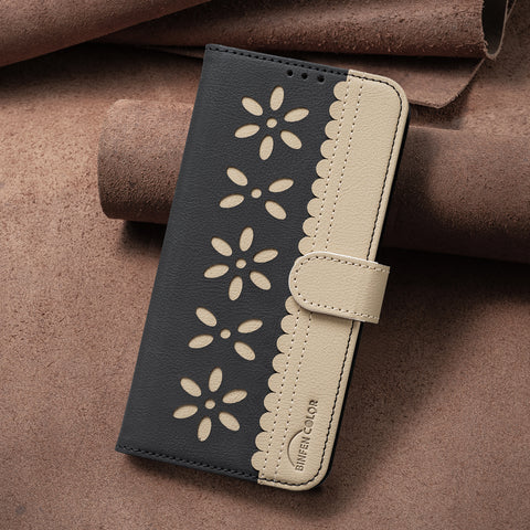 BINFEN COLOR For Motorola Moto G84 5G Leather Case  BF36 Floral Pattern Phone Cover RFID Blocking Wallet Stand