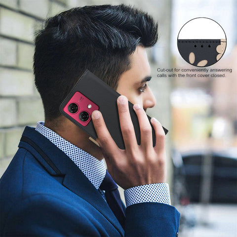 BINFEN COLOR For Motorola Moto G84 5G Leather Case  BF36 Floral Pattern Phone Cover RFID Blocking Wallet Stand
