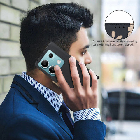 BINFEN COLOR For Xiaomi Redmi Note 13 5G Leather Case  BF36 Floral Pattern Phone Cover RFID Blocking Wallet Stand