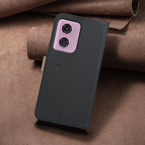 BINFEN COLOR For Motorola Moto G04 4G / Motorola Moto E14 4G / Motorola Moto G24 4G Leather Case  BF36 Floral Pattern Phone Cover RFID Blocking Wallet Stand