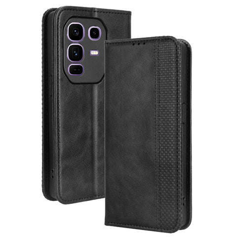 For Infinix Note 50 Pro+ 5G Leather Case Wallet Stand Retro Texture Phone Cover