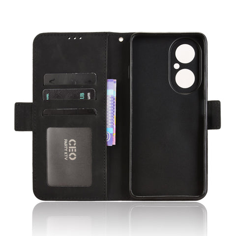 For Huawei Enjoy 80 Leather Case Phone Wallet Cover with Multiple Card Slots