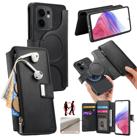 CASENEO For Oppo Reno13 F 5G (Reno 13 FS 5G) / 4G Case  MW-02 Detachable Magnetic Leather Flip Phone Cover