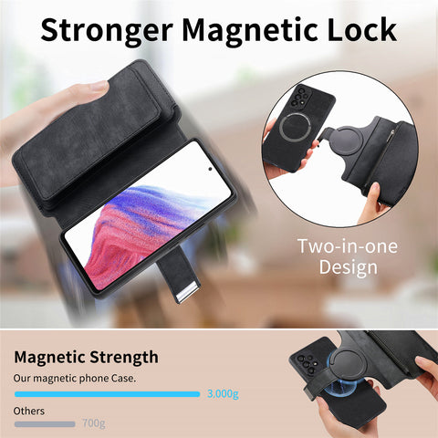 CASENEO For Oppo Reno13 F 5G (Reno 13 FS 5G) / 4G Case  MW-02 Detachable Magnetic Leather Flip Phone Cover
