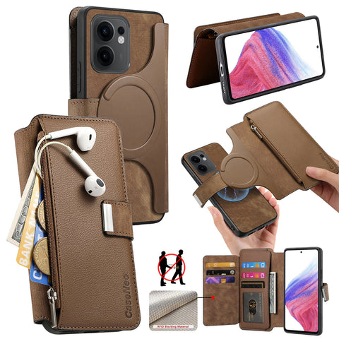 CASENEO For Oppo Reno13 F 5G (Reno 13 FS 5G) / 4G Case  MW-02 Detachable Magnetic Leather Flip Phone Cover