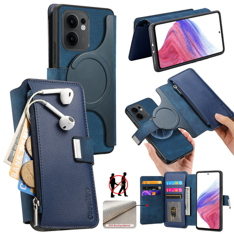 CASENEO For Oppo Reno13 F 5G (Reno 13 FS 5G) / 4G Case  MW-02 Detachable Magnetic Leather Flip Phone Cover