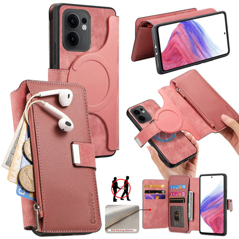 CASENEO For Oppo Reno13 F 5G (Reno 13 FS 5G) / 4G Case  MW-02 Detachable Magnetic Leather Flip Phone Cover