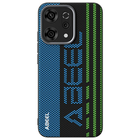 ABEEL For Oppo Reno14 5G (Global) Magnetic Case Micro-Embossing 6D Printed PC TPU Aluminum Alloy Leather Phone Cover