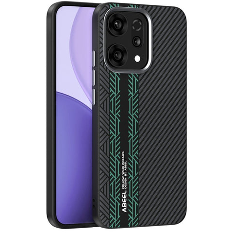 ABEEL For Oppo Reno14 5G (Global) Magnetic Case PC + TPU + Aluminum Alloy + PU Leather Slim Phone Back Cover