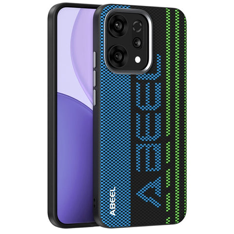 ABEEL For Oppo Reno14 Pro 5G (Global) Magnetic Case Micro-Embossing 6D Printed PC TPU Aluminum Alloy Leather Phone Cover