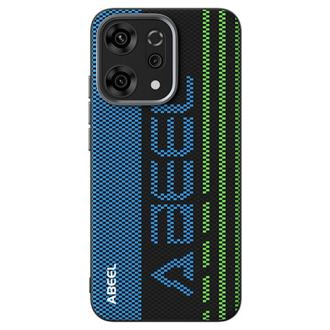ABEEL For Oppo Reno14 Pro 5G (Global) Magnetic Case Micro-Embossing 6D Printed PC TPU Aluminum Alloy Leather Phone Cover