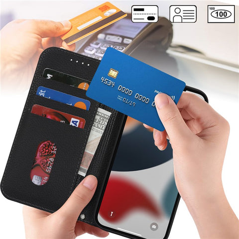 Stand Case for iPhone 13 Pro Max / 12 Pro Max Litchi Texture Leather Flip Phone Cover with Strap  /  Wallet