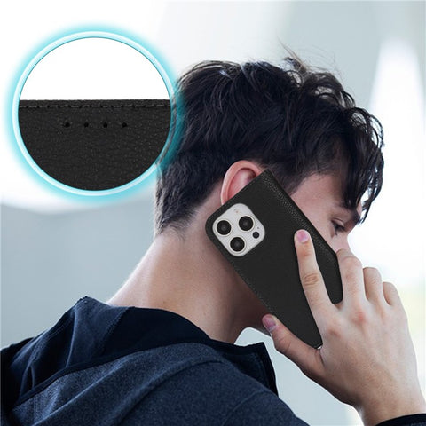 Stand Case for iPhone 13 Pro Max / 12 Pro Max Litchi Texture Leather Flip Phone Cover with Strap  /  Wallet