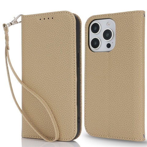 Stand Case for iPhone 13 Pro Max / 12 Pro Max Litchi Texture Leather Flip Phone Cover with Strap  /  Wallet