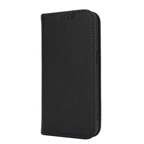 Stand Case for iPhone 15 Plus / 14 Plus Litchi Texture Leather Flip Phone Cover with Strap  /  Wallet