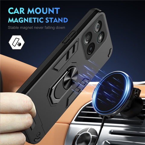 For Motorola Edge 60 Fusion 5G Case PC + TPU Drop Defend Phone Cover with Ring Kickstand
