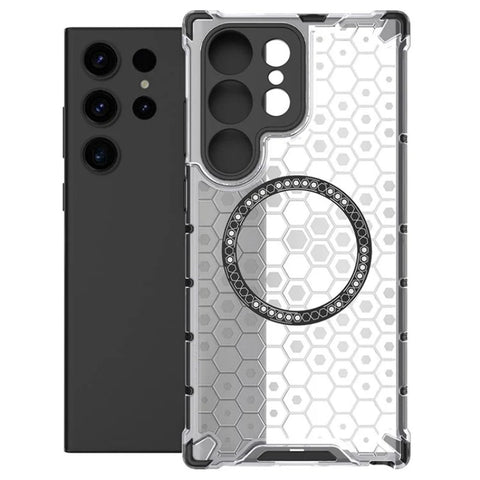 For Samsung Galaxy S23 Ultra Magnetic Case WANLONFENG FC Series TPU + PC Phone Cover with Tempered Glass