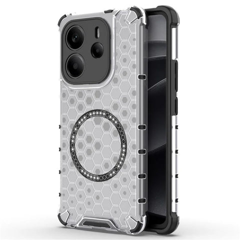 WANLONFENG For Xiaomi Redmi Note 14 4G (163.25mm) Magnetic Case  FC Series TPU + PC Phone Cover with Tempered Glass