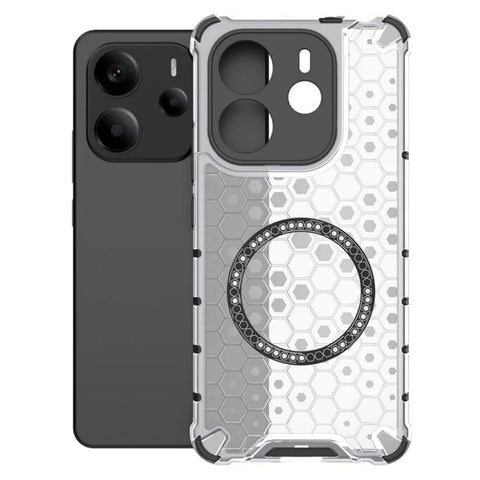 WANLONFENG For Xiaomi Redmi Note 14 4G (163.25mm) Magnetic Case  FC Series TPU + PC Phone Cover with Tempered Glass