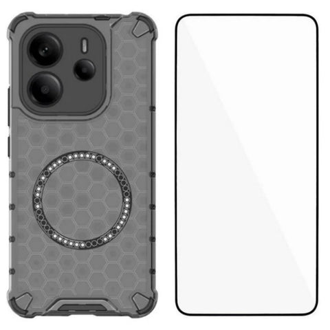 WANLONFENG For Xiaomi Redmi Note 14 4G (163.25mm) Magnetic Case  FC Series TPU + PC Phone Cover with Tempered Glass