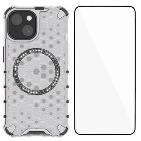 WANLONFENG For iPhone 14 Plus Phone Case Compatible with MagSafe  FC Series with Tempered Glass (Big Lens Hole)