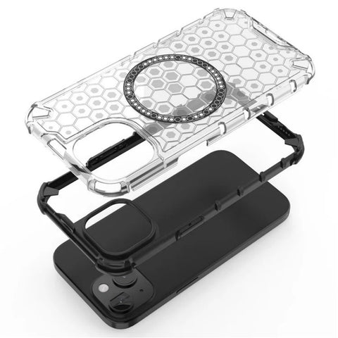 WANLONFENG For iPhone 14 Plus Phone Case Compatible with MagSafe  FC Series with Tempered Glass (Big Lens Hole)