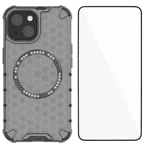 WANLONFENG For iPhone 14 Plus Phone Case Compatible with MagSafe  FC Series with Tempered Glass (Big Lens Hole)