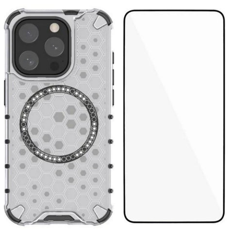 WANLONFENG For iPhone 12 Pro 6.1 inch Phone Case Compatible with MagSafe  FC Series with Tempered Glass (Big Lens Hole)