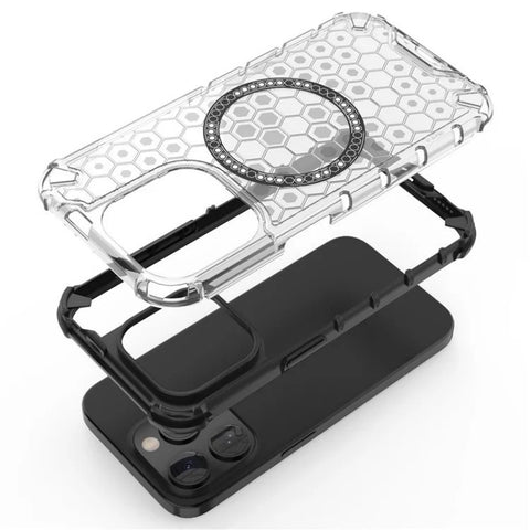 WANLONFENG For iPhone 12 Pro 6.1 inch Phone Case Compatible with MagSafe  FC Series with Tempered Glass (Big Lens Hole)