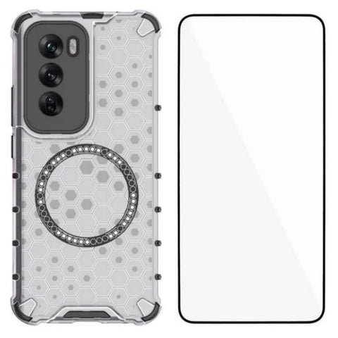 WANLONFENG For Oppo Reno12 5G (Global) Magnetic Case  FC Series TPU + PC Phone Cover with Tempered Glass