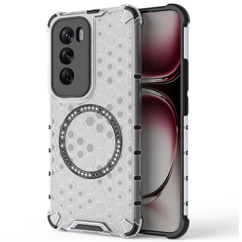 WANLONFENG For Oppo Reno12 5G (Global) Magnetic Case  FC Series TPU + PC Phone Cover with Tempered Glass